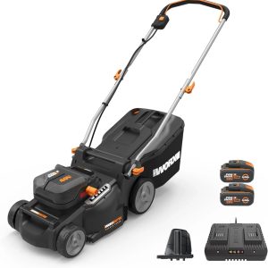 worx nitro 40v 16″ cordless lawn mowers w/brushless motor 2.0 & intellicut.