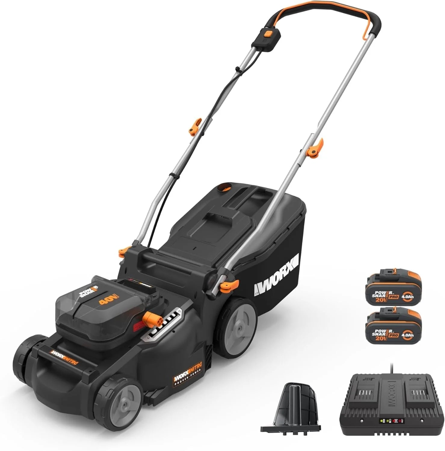 worx nitro 40v 16″ cordless lawn mowers w/brushless motor 2.0 & intellicut. worx nitro 40v 16″ cordless lawn mowers w/brushless motor 2.0 & intellicut.