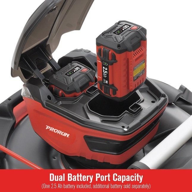 prorun 60v 21 in. steel deck cordless push lawn mower with 2.5 ah battery and charger prorun 60v 21 in. steel deck cordless push lawn mower with 2.5 ah battery and charger