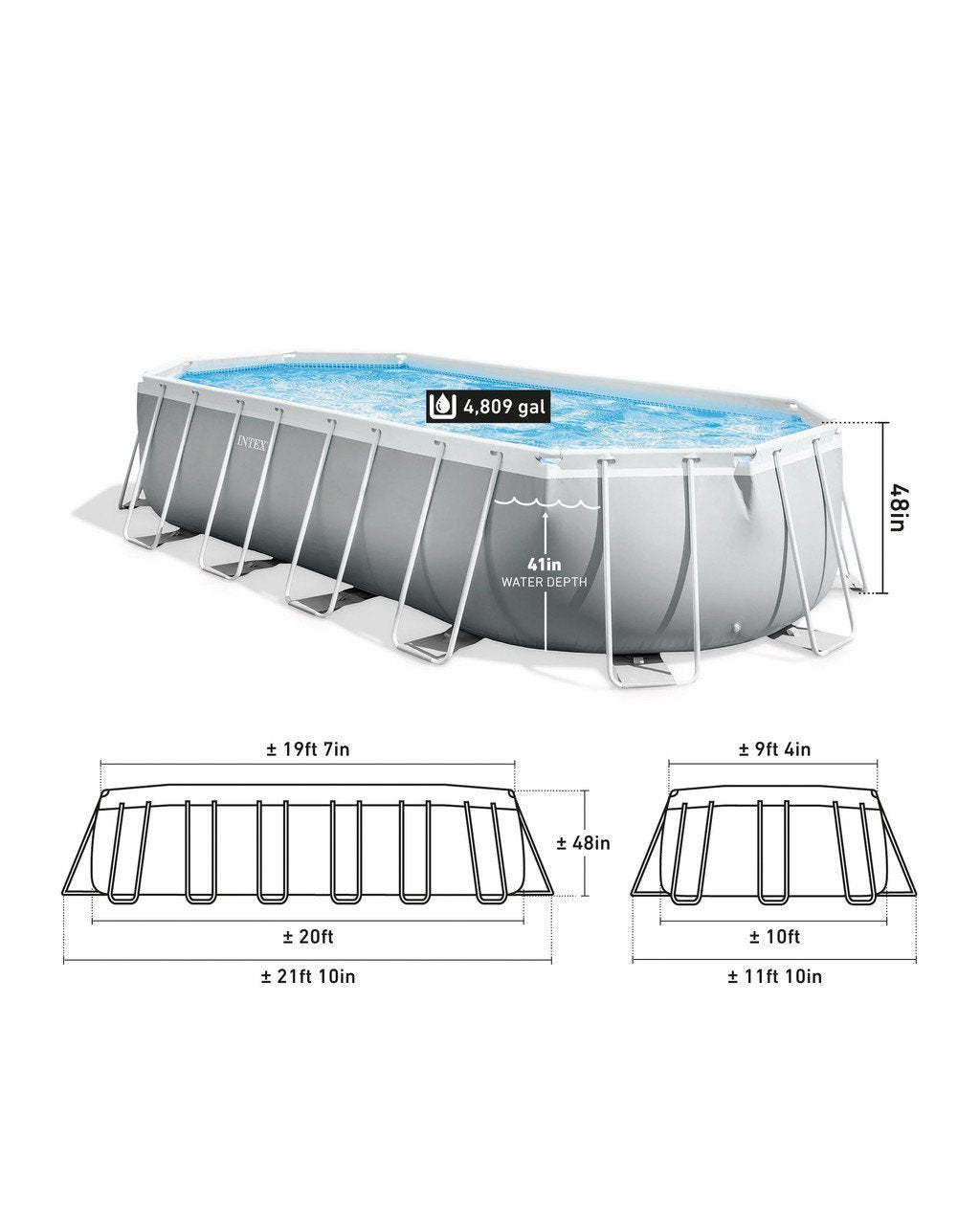 prism frame™ 20′ x 10′ x 48″ oval above ground pool set prism frame™ 20′ x 10′ x 48″ oval above ground pool set