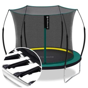 skybound 6ft outdoor trampoline without springs, toddler springless trampoline with net for kids and adults, springless trampoline with enclosure for backyard indoor and outdoor