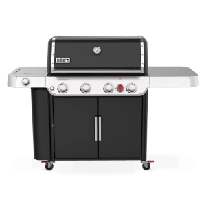 nexgrill 4 burner propane gas grill in black with side burner and stainless&nbsp;steel&nbsp;main&nbsp;lid