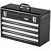 vevor metal tool box, 20.5 inch, portable metal tool box with 4 drawers, small tool chest with eva liners, ball bearing slide drawers locking & powder coated finish, multi function tool organizer