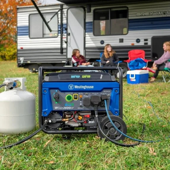 westinghouse 4650 peak watt dual fuel portable generator, remote electric start, rv ready outlets. westinghouse 4650 peak watt dual fuel portable generator, remote electric start, rv ready outlets.