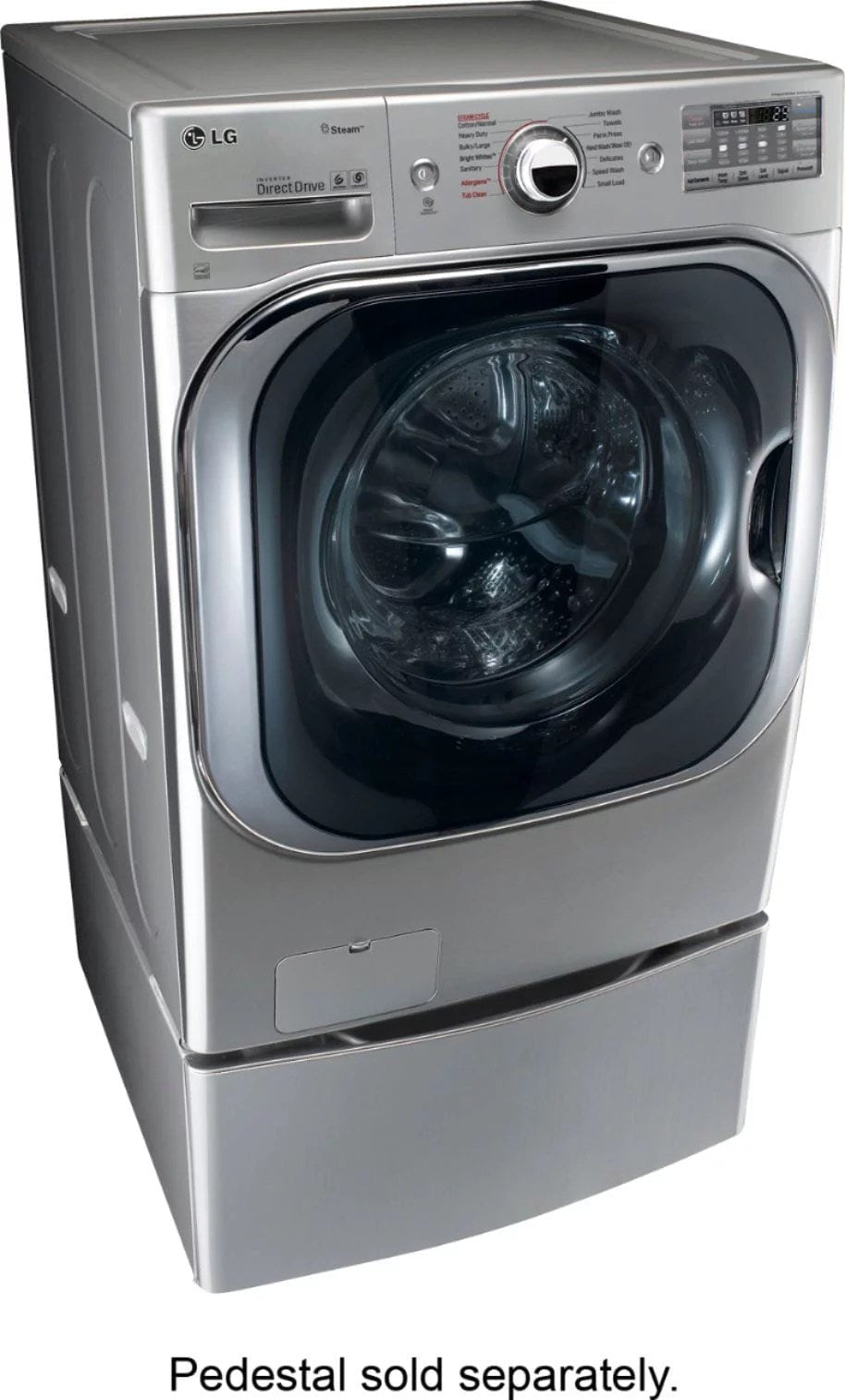 lg – 5.2 cu. ft. high efficiency front load washer with steam and turbowash technology – graphite steel lg – 5.2 cu. ft. high efficiency front load washer with steam and turbowash technology – graphite steel