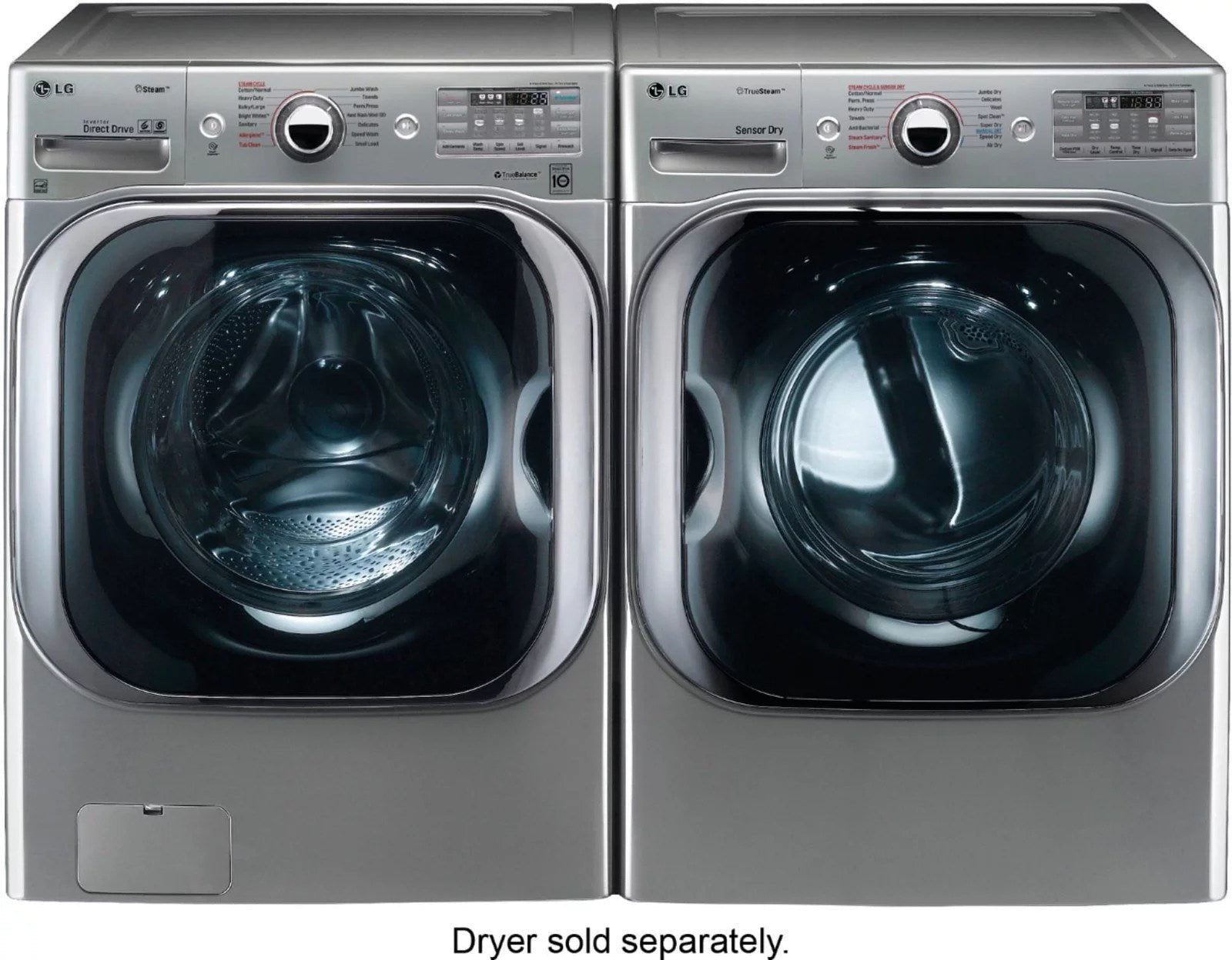 lg – 5.2 cu. ft. high efficiency front load washer with steam and turbowash technology – graphite steel lg – 5.2 cu. ft. high efficiency front load washer with steam and turbowash technology – graphite steel