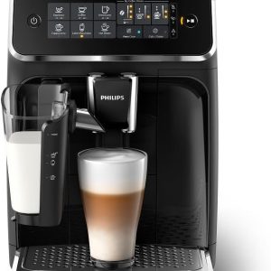 philips 3200 series fully automatic espresso machine, lattego milk frother, 5 coffee varieties, intuitive touch display, 100% ceramic grinder, aquaclean filter, my coffee choice, black (ep3241/54)