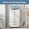 olixis 7 drawer mobile file cabinet under desk storage organization with wheels vertical filing chest rolling wood small desk printer stand for home office, 15.75″d x 18.74″w x 34.25″h, white olixis 7 drawer mobile file cabinet under desk storage organization with wheels vertical filing chest rolling wood small desk printer stand for home office, 15.75″d x 18.74″w x 34.25″h, white