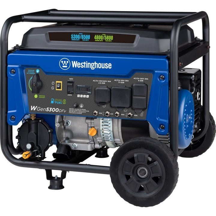 westinghouse wgen5300dfv dual fuel portable generator westinghouse wgen5300dfv dual fuel portable generator