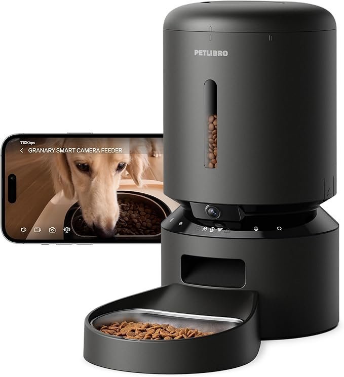 petlibro automatic cat feeder with camera, 1080p hd video with night vision, 5g wifi pet feeder with 2 way audio, low food & blockage sensor, motion & sound alerts for cat & dog single tray petlibro automatic cat feeder with camera, 1080p hd video with night vision, 5g wifi pet feeder with 2 way audio, low food & blockage sensor, motion & sound alerts for cat & dog single tray