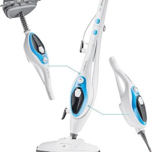 pursteam 10 in 1 steam mop, floor steamer with detachable handheld steam cleaner for tile, hardwood floors