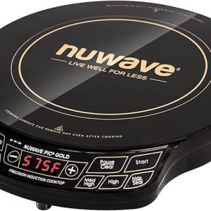 nuwave gold precision induction cooktop, portable, powerful with large 8” heating coil,100°f to 575°f, 3 wattage settings, 12” heat resistant cooking surface