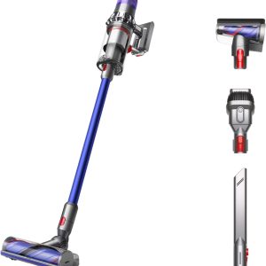 dyson v11 cordless stick vacuum, large, nickel/blue