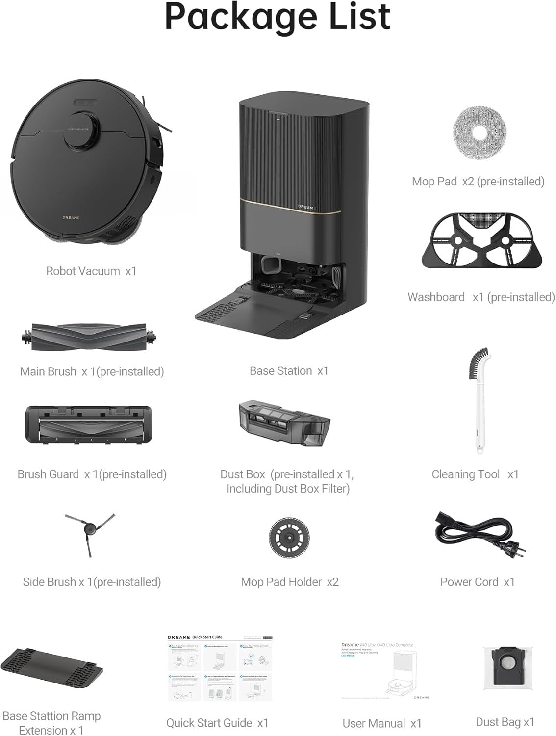 dreame x40 ultra robot vacuum with 12,000pa suction, liftable mop, self cleaning & auto empty dreame x40 ultra robot vacuum with 12,000pa suction, liftable mop, self cleaning & auto empty