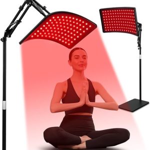 red light therapy for face and body, red infrared light therapy lamp with stand led 660nm red light therapy& 850nm infrared light device for body