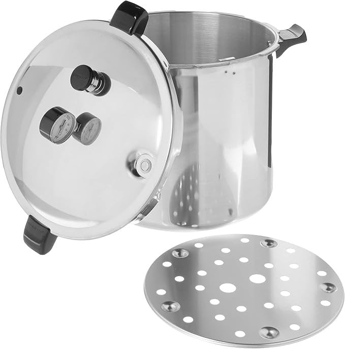 presto 01784 23 quart induction compatible pressure canner, silver, aluminum presto 01784 23 quart induction compatible pressure canner, silver, aluminum