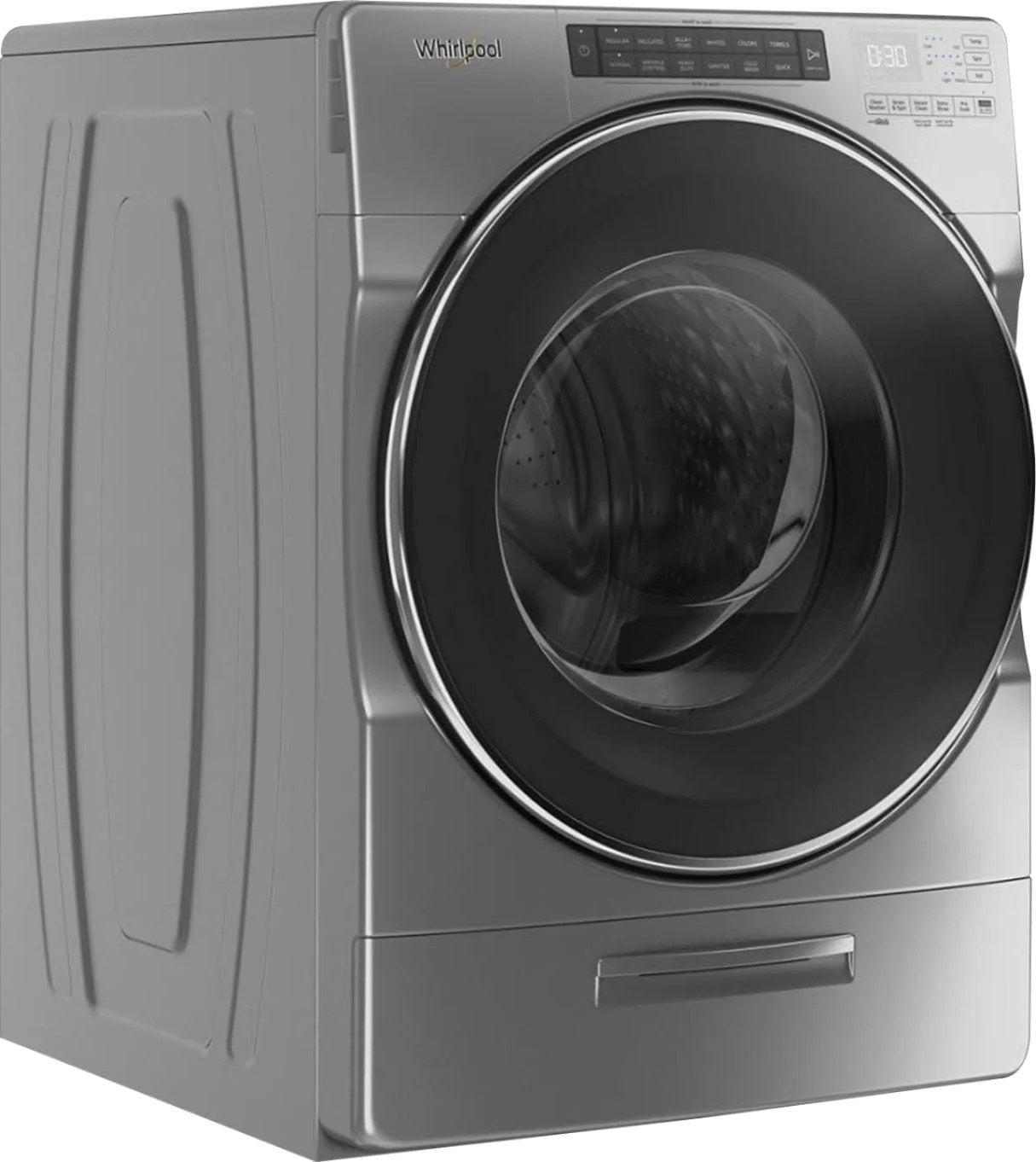 whirlpool – 4.5 cu. ft. high efficiency stackable front load washer with steam and load & go xl dispenser – chrome shadow whirlpool – 4.5 cu. ft. high efficiency stackable front load washer with steam and load & go xl dispenser – chrome shadow