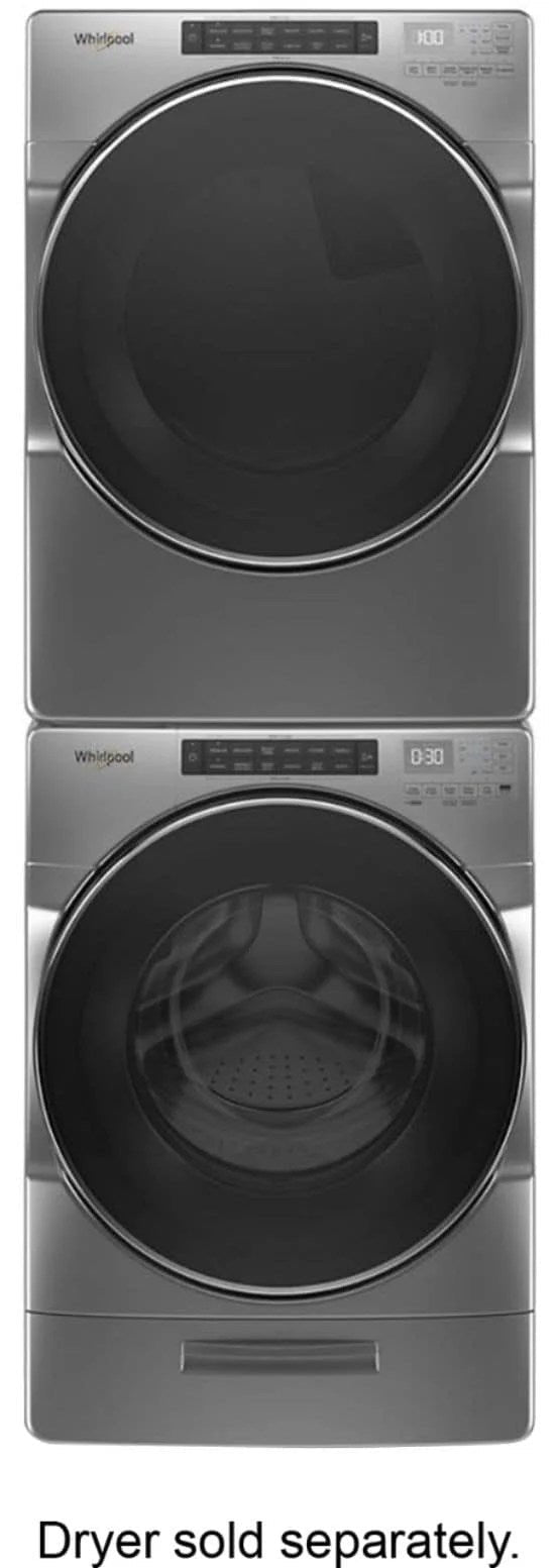whirlpool – 4.5 cu. ft. high efficiency stackable front load washer with steam and load & go xl dispenser – chrome shadow whirlpool – 4.5 cu. ft. high efficiency stackable front load washer with steam and load & go xl dispenser – chrome shadow