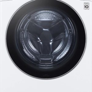 lg – 5.0 cu. ft. high efficiency stackable smart front load washer with steam and built in intelligence – white