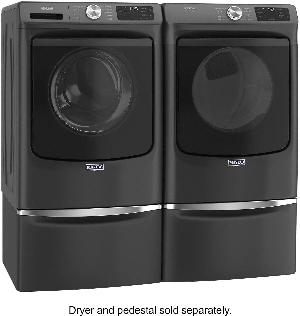 maytag – 4.5 cu. ft. high efficiency stackable front load washer with steam and extra power button – volcano black maytag – 4.5 cu. ft. high efficiency stackable front load washer with steam and extra power button – volcano black
