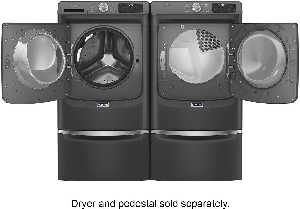 maytag – 4.5 cu. ft. high efficiency stackable front load washer with steam and extra power button – volcano black maytag – 4.5 cu. ft. high efficiency stackable front load washer with steam and extra power button – volcano black
