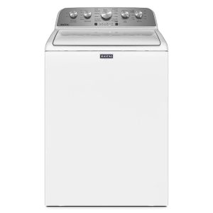 maytag – 5.2 cu. ft. high efficiency top load washer with extra power button – white