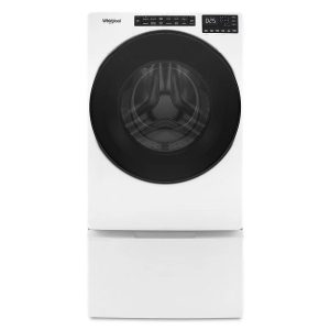 whirlpool – 5.0 cu. ft. high efficiency stackable front load washer with quick wash cycle – white