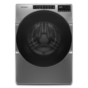 whirlpool – 5.0 cu. ft. high efficiency stackable front load washer with quick wash cycle – chrome shadow