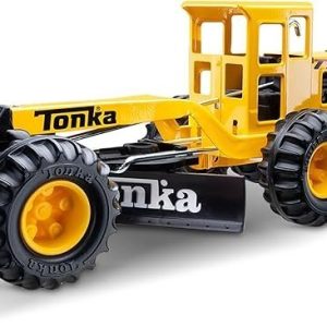 tonka steel classics road grader – made with steel & sturdy plastic, yellow toy construction truck, boys and girls, kids, toddlers, ages 3+