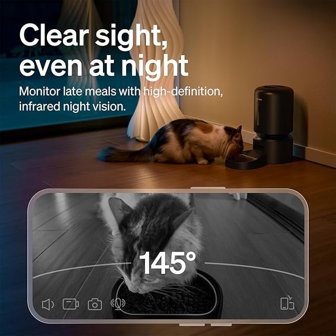 petlibro automatic cat feeder with camera, 1080p hd video with night vision, 5g wifi pet feeder with 2 way audio, low food & blockage sensor, motion & sound alerts for cat & dog single tray petlibro automatic cat feeder with camera, 1080p hd video with night vision, 5g wifi pet feeder with 2 way audio, low food & blockage sensor, motion & sound alerts for cat & dog single tray