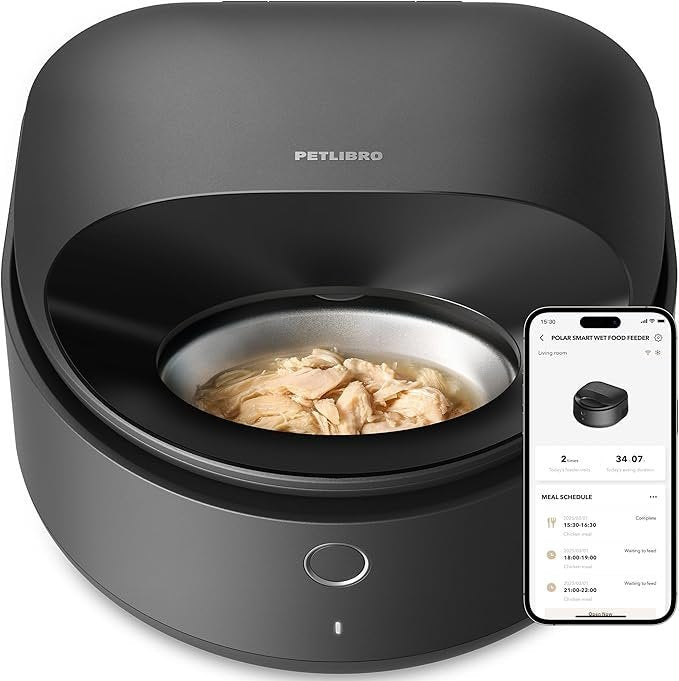 petlibro automatic cat feeder wet food with 2024 v1 version stainless steel bowl, refrigerated 3 fresh meals for 3 days, app controlled pet food dispenser, easy to clean petlibro automatic cat feeder wet food with 2024 v1 version stainless steel bowl, refrigerated 3 fresh meals for 3 days, app controlled pet food dispenser, easy to clean