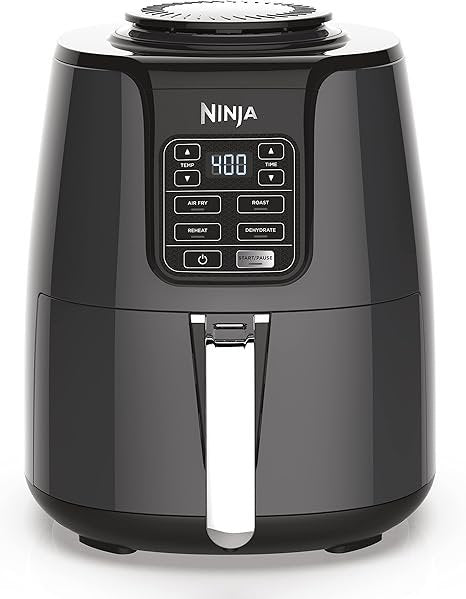 ninja air fryer | 4 qt capacity | 4 in 1 roast, crisp, roast, reheats, & dehydrates | dishwasher safe parts | 105°f 400°f | includes 20 easy & healthy recipes | 1550 watt | grey | af101 ninja air fryer | 4 qt capacity | 4 in 1 roast, crisp, roast, reheats, & dehydrates | dishwasher safe parts | 105°f 400°f | includes 20 easy & healthy recipes | 1550 watt | grey | af101