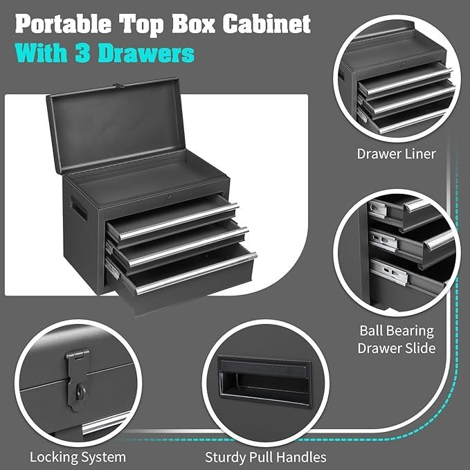 winado 4 drawer rolling tool chest with wheels & lock, tool box with large storage cabinet and adjustable shelf, removable portable top box for garage, warehouse, factory winado 4 drawer rolling tool chest with wheels & lock, tool box with large storage cabinet and adjustable shelf, removable portable top box for garage, warehouse, factory