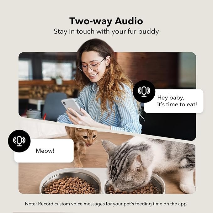 petlibro automatic cat feeder with camera for two cats, 1080p hd video with night vision, 5g wifi pet feeder with phone app control, 2 way audio for cat & dog, low food & motion & sound alerts petlibro automatic cat feeder with camera for two cats, 1080p hd video with night vision, 5g wifi pet feeder with phone app control, 2 way audio for cat & dog, low food & motion & sound alerts