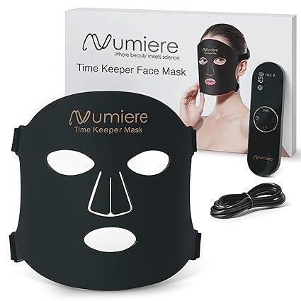 numiere time keeper led face mask – lightweight, flexible, and multi wavelength red, blue, & infrared (nir) led contour technology wearable facial beauty device for personal use and skincare routines numiere time keeper led face mask – lightweight, flexible, and multi wavelength red, blue, & infrared (nir) led contour technology wearable facial beauty device for personal use and skincare routines