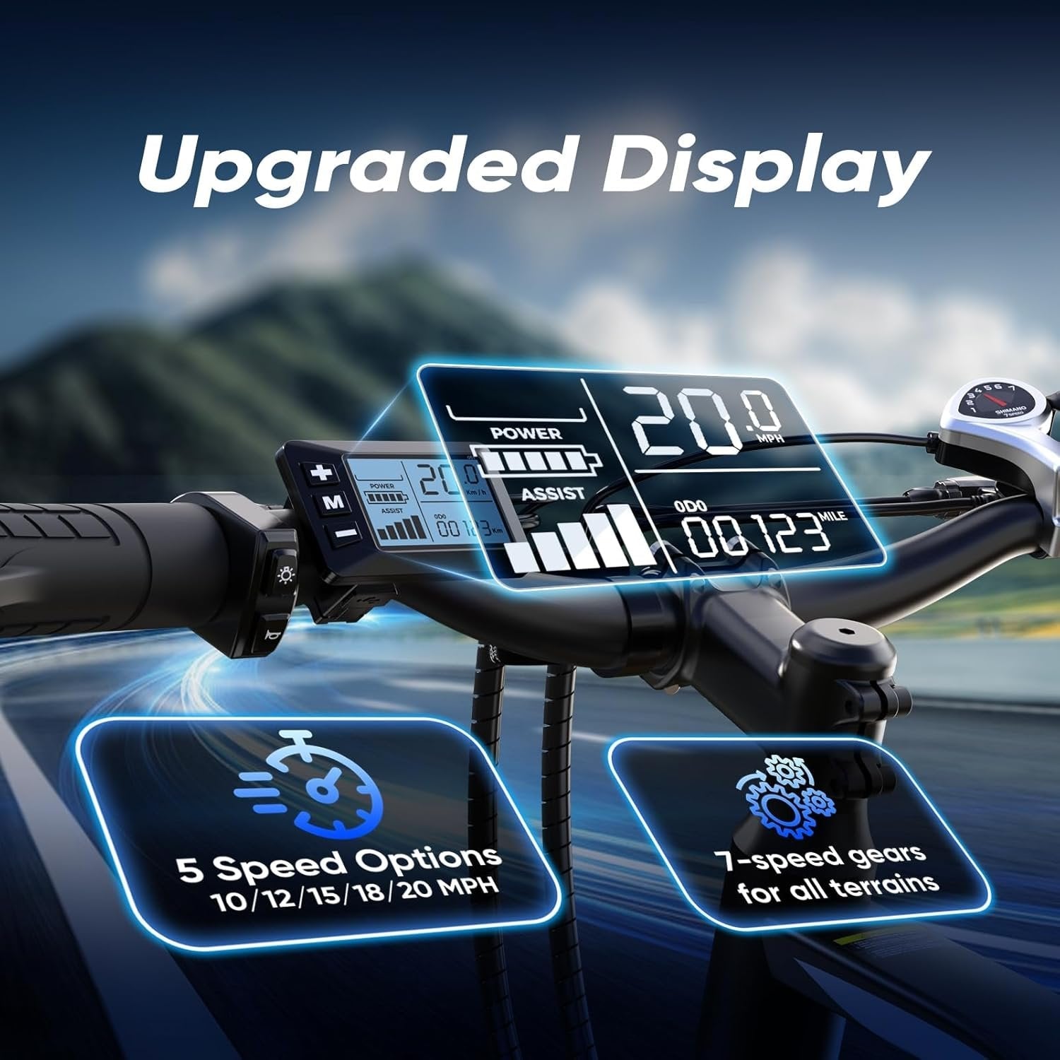 electric bike for adults, 750–1000w, 60 mile range, 20mph, 20″/26″ tires, mountain & commuting electric bike for adults, 750–1000w, 60 mile range, 20mph, 20″/26″ tires, mountain & commuting