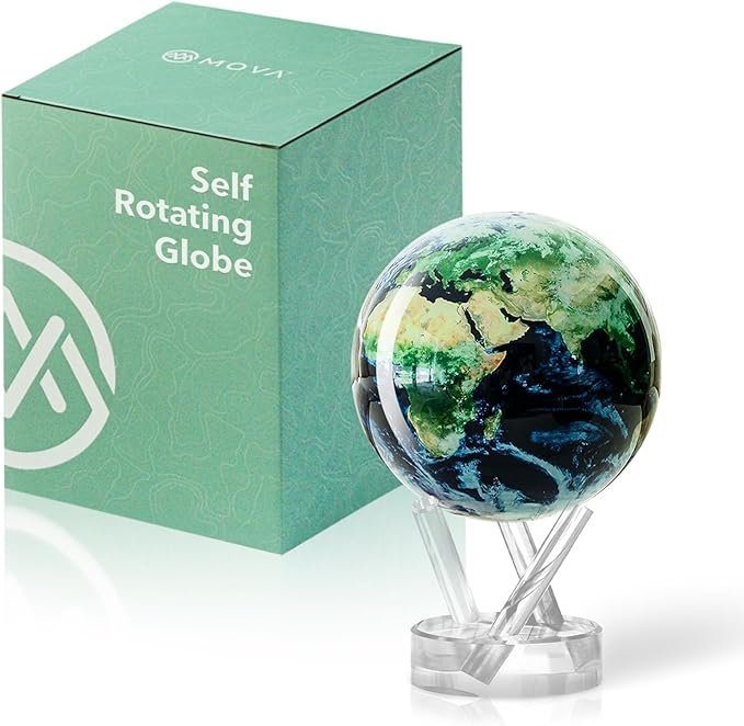mova globe – earth with clouds classic (4.5″) | self rotating globe powered by light | silent motion, no batteries or wires | unique desk decor or gift for space lovers mova globe – earth with clouds classic (4.5″) | self rotating globe powered by light | silent motion, no batteries or wires | unique desk decor or gift for space lovers