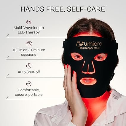 numiere time keeper led face mask – lightweight, flexible, and multi wavelength red, blue, & infrared (nir) led contour technology wearable facial beauty device for personal use and skincare routines numiere time keeper led face mask – lightweight, flexible, and multi wavelength red, blue, & infrared (nir) led contour technology wearable facial beauty device for personal use and skincare routines
