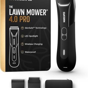 manscaped® the lawn mower® 4.0 pro – groin & body hair trimmer, updated skinsafe® trimmer blade, waterproof wet/dry groomer, usb c & wireless charging compatible, men’s ball shaver with travel lock