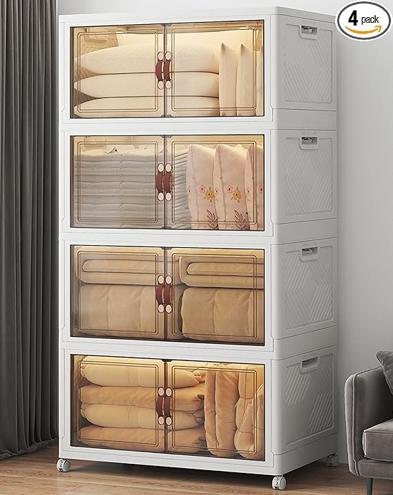 uamfuri stackable storage bins with lids, 720qt closet organizers and storage with doors and wheels, extra large storage cabinet, collapsible plastic drawers for bedroom dorm office garage uamfuri stackable storage bins with lids, 720qt closet organizers and storage with doors and wheels, extra large storage cabinet, collapsible plastic drawers for bedroom dorm office garage