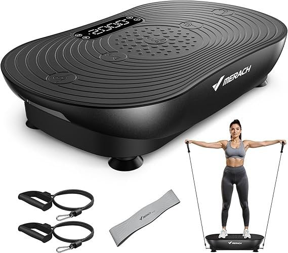 merach vibration plate exercise machine, vibrating platform for lymphatic drainage weight loss muscle activation, full body home exercise equipment with led touch screen bluetooth pull cord merach vibration plate exercise machine, vibrating platform for lymphatic drainage weight loss muscle activation, full body home exercise equipment with led touch screen bluetooth pull cord