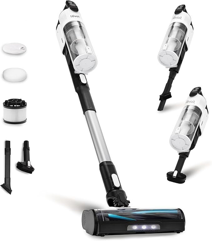 levoit cordless vacuum cleaner, stick vac with tangle resistant design, up to 50 minutes, powerful suction, rechargeable, lightweight, and versatile for carpet, hard floor, pet hair, lvac 200 levoit cordless vacuum cleaner, stick vac with tangle resistant design, up to 50 minutes, powerful suction, rechargeable, lightweight, and versatile for carpet, hard floor, pet hair, lvac 200
