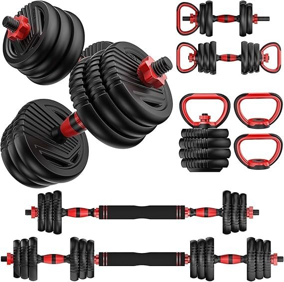 adjustable dumbbells, 20/30/45/70/90lbs free weight set with connector,5 in1 dumbbells set used as barbell,kettlebells,push up stand,fitness exercises for home gym suitable men/women adjustable dumbbells, 20/30/45/70/90lbs free weight set with connector,5 in1 dumbbells set used as barbell,kettlebells,push up stand,fitness exercises for home gym suitable men/women