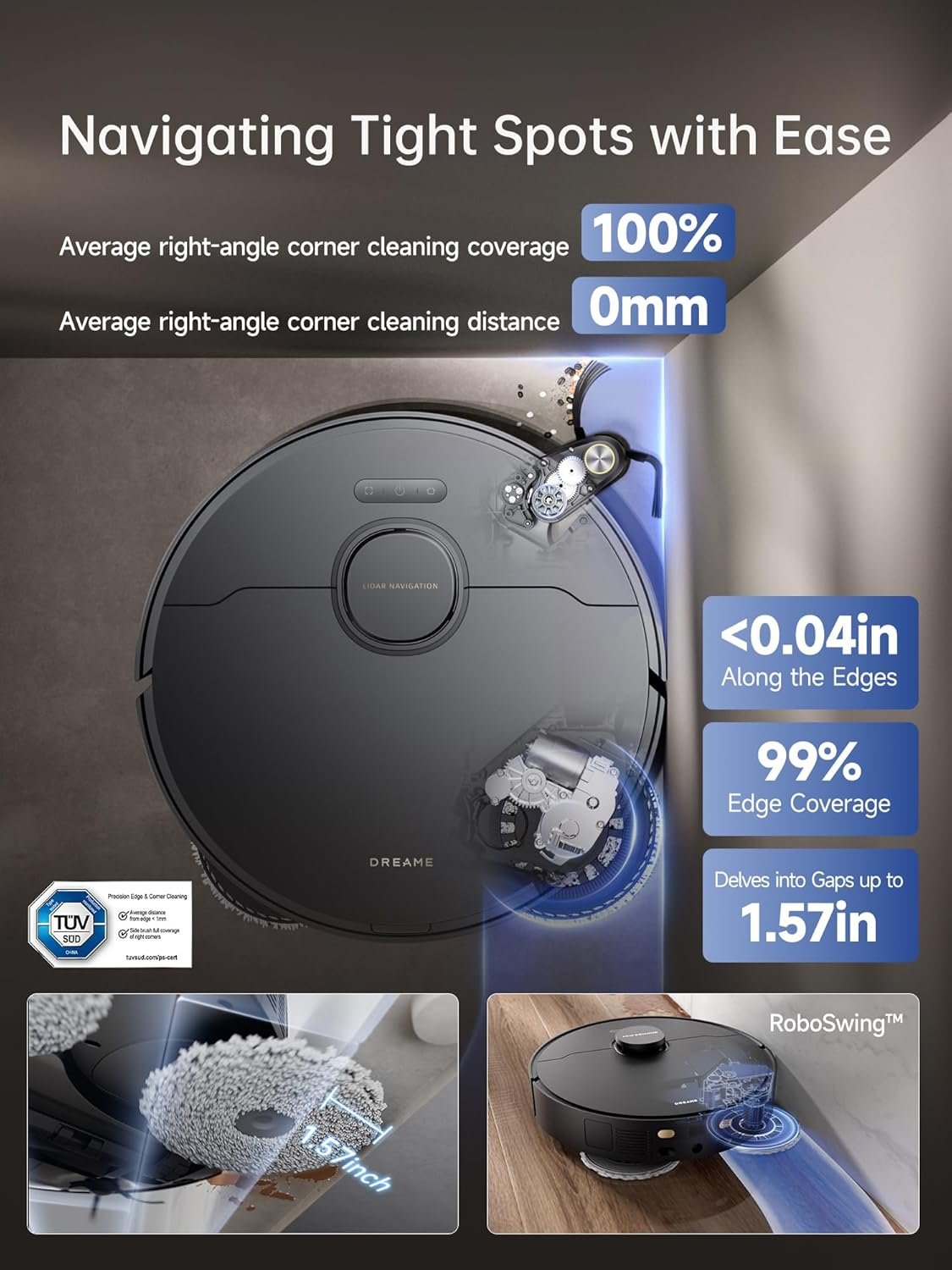 dreame x40 ultra robot vacuum with 12,000pa suction, liftable mop, self cleaning & auto empty dreame x40 ultra robot vacuum with 12,000pa suction, liftable mop, self cleaning & auto empty