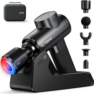 renpho active thermacool deluxe massage gun deep tissue with charging stand, mothers day gifts back massager with heat and cold head, percussion body muscle masajeador for athletes pain relief