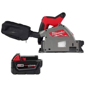 milwaukee 18v lith ion cordless brushless 6 1/2 in. plunge cut track saw with