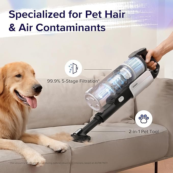levoit cordless vacuum cleaner, stick vac with tangle resistant design, up to 50 minutes, powerful suction, rechargeable, lightweight, and versatile for carpet, hard floor, pet hair, lvac 200 levoit cordless vacuum cleaner, stick vac with tangle resistant design, up to 50 minutes, powerful suction, rechargeable, lightweight, and versatile for carpet, hard floor, pet hair, lvac 200