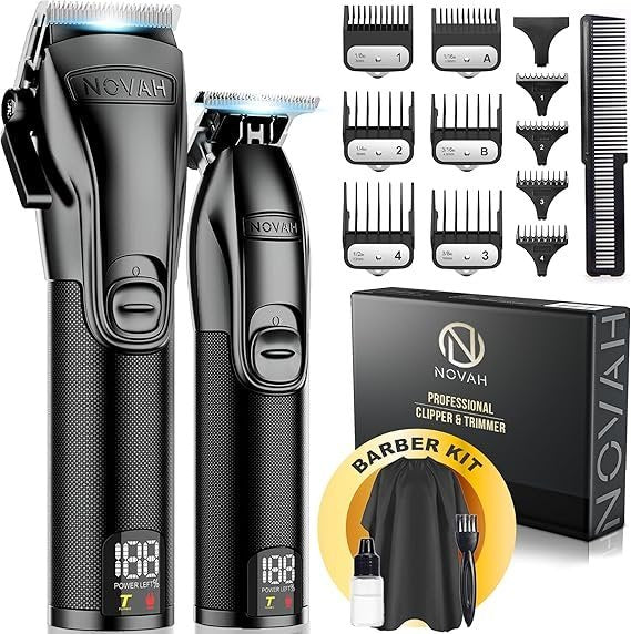 novah® professional hair clippers for men, professional barber clippers and trimmer set, mens cordless hair clipper for barbers haircut kit fade novah® professional hair clippers for men, professional barber clippers and trimmer set, mens cordless hair clipper for barbers haircut kit fade