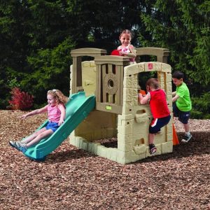 step2 naturally playful woodland climber ii with slide, green