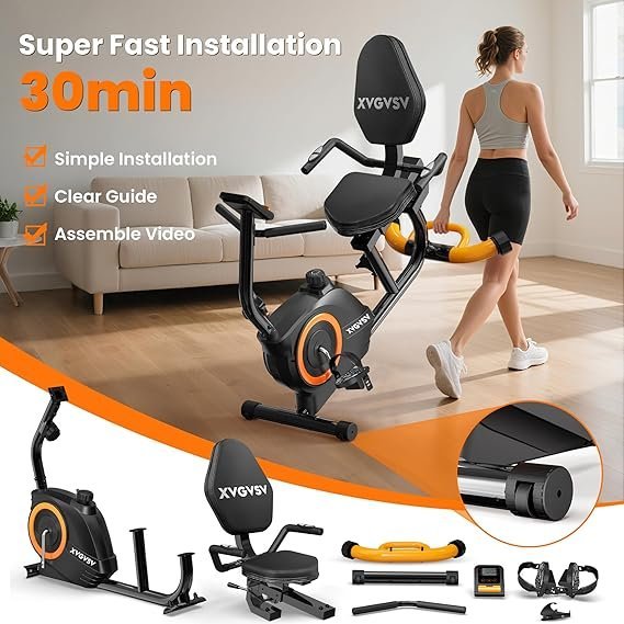 recumbent exercise bike for home use, quiet recumbent stationary bikes for adults & seniors, 16 level resistance, adjustable seat, supports 400lb, pulse sensors & lcd display recumbent exercise bike for home use, quiet recumbent stationary bikes for adults & seniors, 16 level resistance, adjustable seat, supports 400lb, pulse sensors & lcd display
